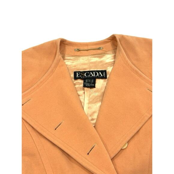 Escada By Maragaretha Gray Tweed Blazer Jacket Size 40 Orange Angora & Wool - Picture 3 of 7